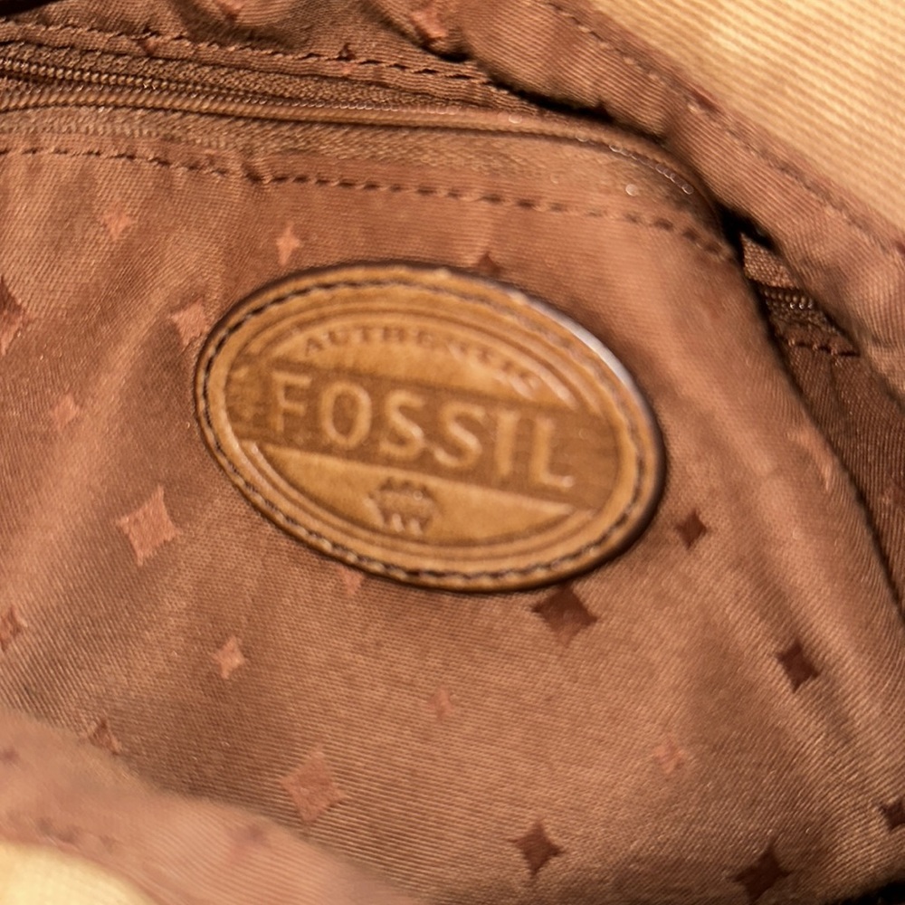 Fossil Brown Leather Bag 13” x 12” - Picture 9 of 11